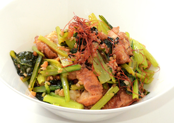 仙台麸と青菜の炒め物